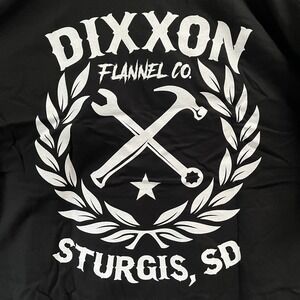 DIXXON Sturgis SD Sketchy Crest Black Men's Tee Biker‎ Retro Moto NEW Large